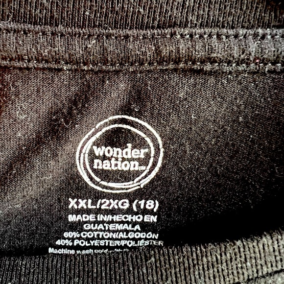 Black Tee Shirt, Wonder Nation, kids XXL - Picture 3 of 3